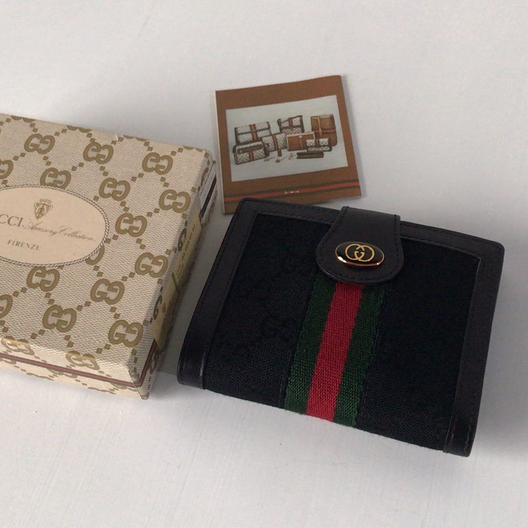 GUCCI オールドグッチ 2つ折りWホックコンパクトウォレット ミニ財布 