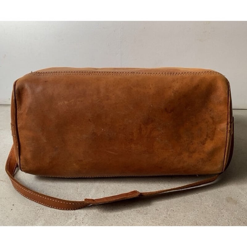 e.de senneville ヴィンテージ ヌメ革 ボストンバッグ 70〜80s ヌメ革 2way レザーボストン ヴィンテージレザー