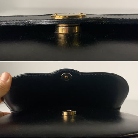 Christian Dior クリスチャン ディオール　ヴィンテージディオール レザーショルダーバッグ CDエンブレム ゴールド金具 保存袋 箱付き
