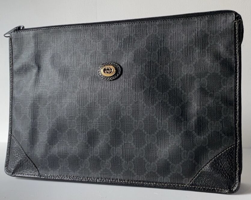 GUCCI オールドグッチ インターロッキング GG柄コーティングキャンバス