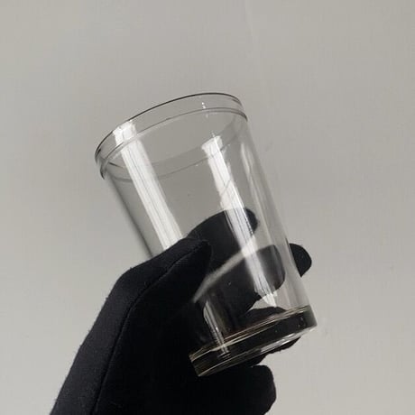 古いガラスコップ  8個セット  島田硝子70 CAN 刻印 アンカーグラス 高さ約10.3cm  極小鎬紋ライン 昭和前期 ヴィンテージグラス 気泡硝子 ゆらゆらガラス 美品