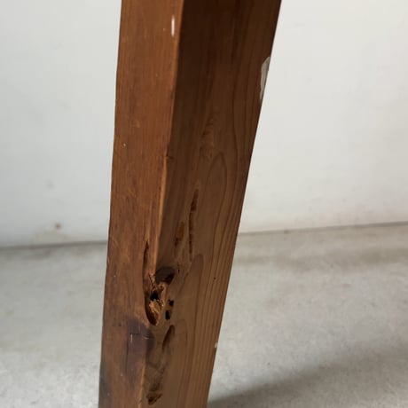昭和期 折り畳み式 木製脚立 ウッドラダー 小型ハシゴ 黒ヤケ 木工 ホゾ加工 ペイント跡 ジャパンヴィンテージ 良品
