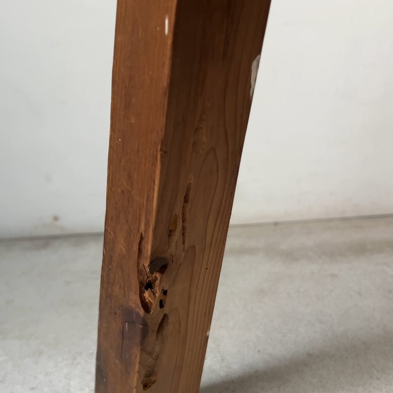 昭和期 折り畳み式 木製脚立 ウッドラダー 小型ハシゴ 黒ヤケ 木工