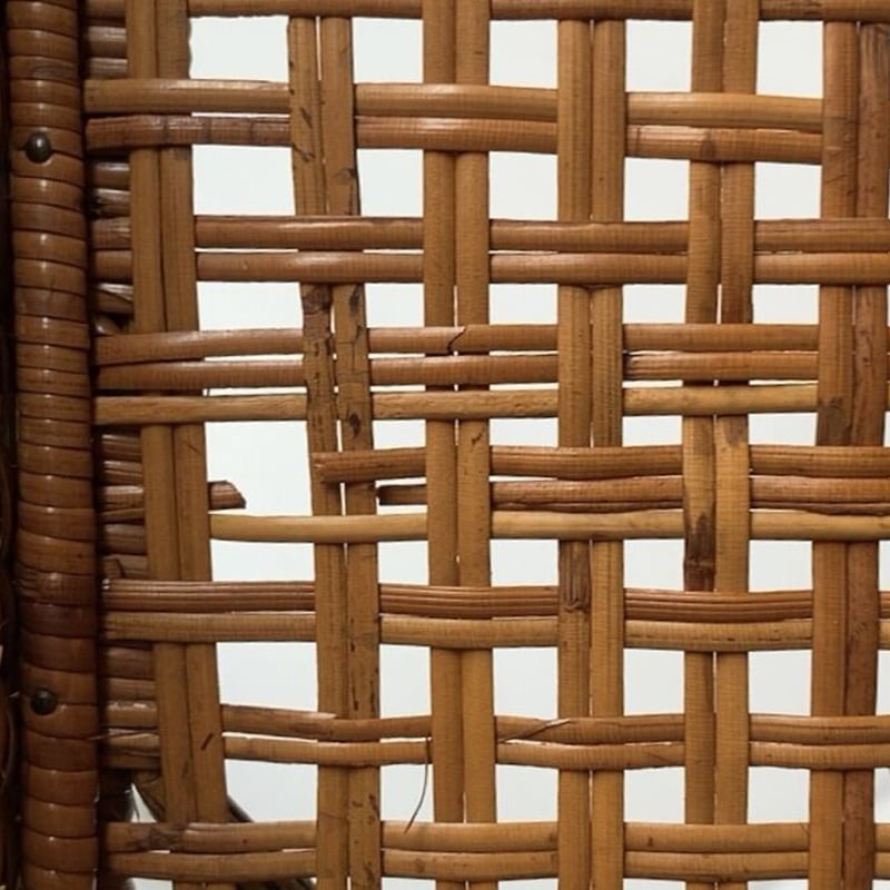 大正期 古い竹編の平籠 アンティークバスケット ヴィンテージカゴ 衣装