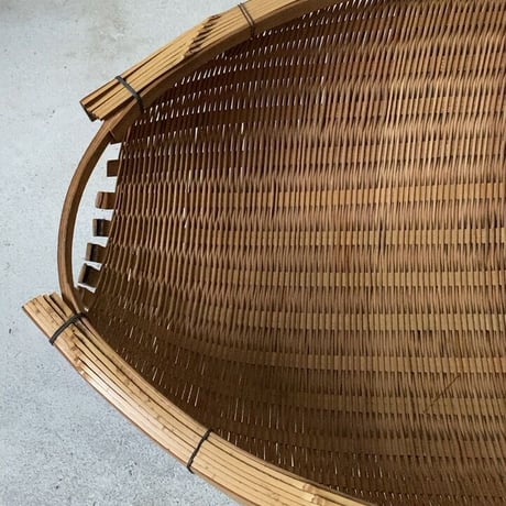片口ざる 横幅41cm  箕ざる 片口かご 箕かご 竹工芸 工芸品  伝統工芸  野菜カゴ 米研ぎザル  天然素材 竹ざる 美品