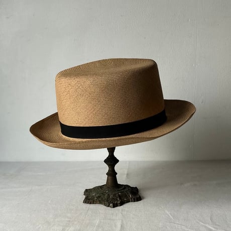 KLEINHANS Co.  ECUADORIAN PANAMA HAT  戦前阪急ハットボックス付き 1940s-50s ヴィンテージパナマハット 実寸頭周約57cm  良品