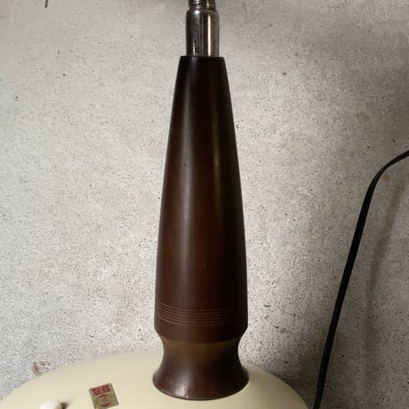 National 70s オールドナショナル デスクランプ 手元灯 木製支柱+スチール台座+プラシェード ヴィンテージランプ レトロ家電 ウッドモダン 完品範疇