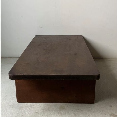古い継ぎテーブル 幅約85cm 濃茶トロトロの文机 分厚くゴツい無垢材  ヴィンテージローテーブル 雰囲気良好 美品