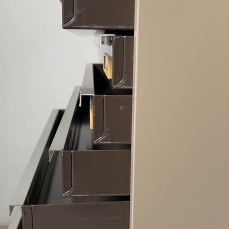 LION ライオン  4010-B4  ラージスチールレターケース  10杯小引き出し  ベージュ/ブラウン  工業製品 インダストリアル 80s-90sヴィンテージ  良品