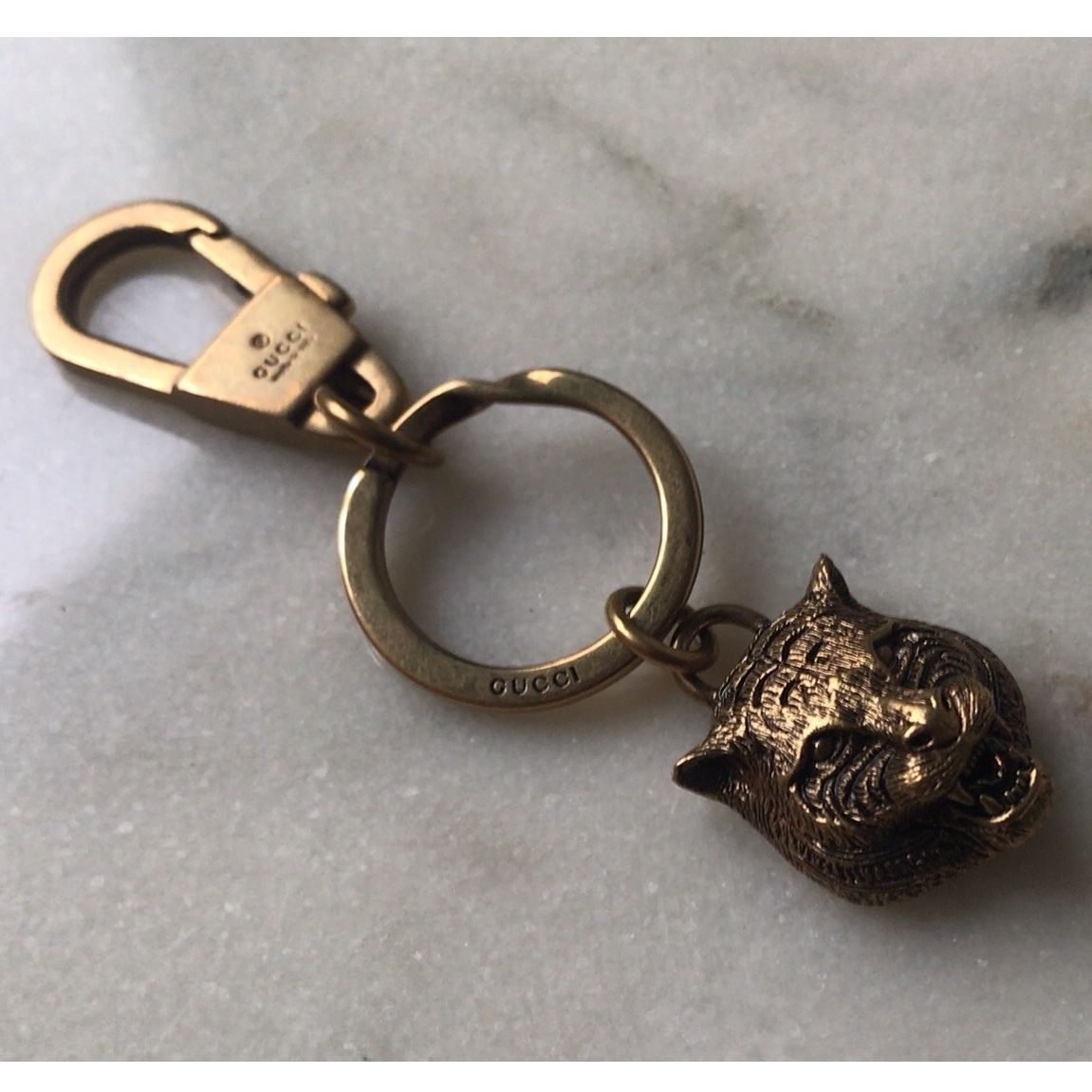 GUCCI グッチ キーリング タイガーヘッド 2018年製 中古極美品 GUCCI グッチ キーリング タイガーヘッド 2018年製 中古極美品