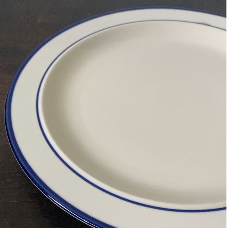 ストーンウェア ディナープレート27cm ネイビー ライン Elegance