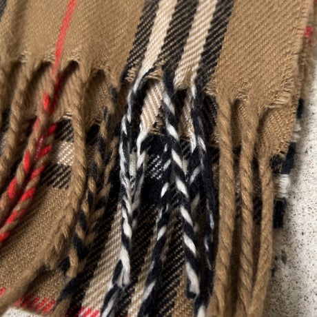 BURBERRYS バーバリーズ  LAMBSWOOL 100% ラムウール マフラー ベージュノバチェック　70s～80s イギリスヴィンテージ made in england 中古品
