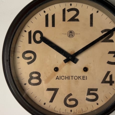 AICHI TOKEI  愛知時計電機 アイチ時計  made in NAGOYA ジャパンヴィンテージ トーマス型ゼンマイ時計 振り子時計 ボンボン時計 古時計 壁掛け 学校時計 実働品