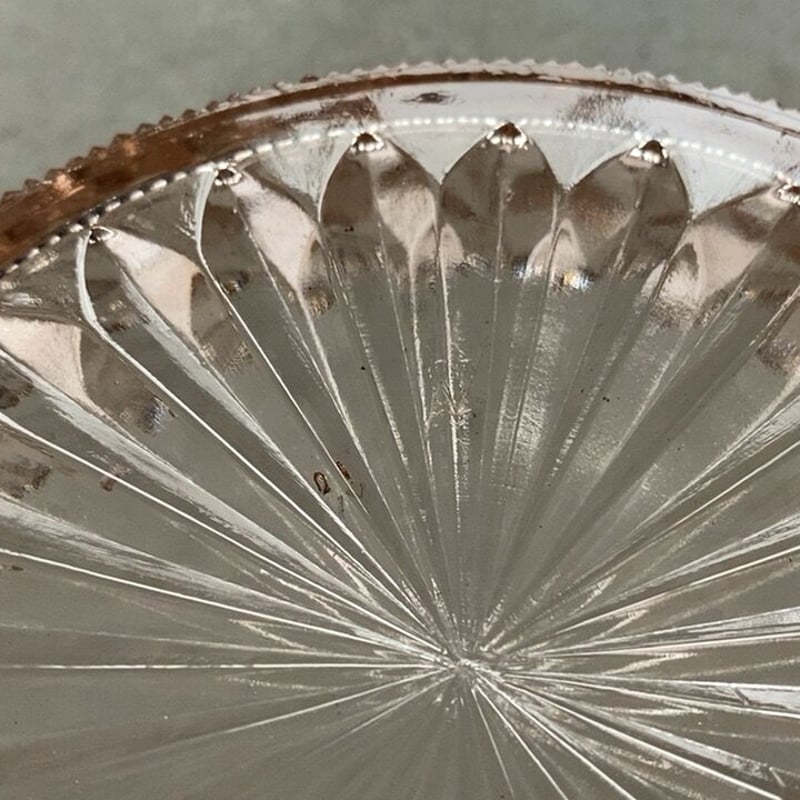 松坂屋 ヴィンテージ プレスガラス 菓子器. ガラス器 幅約20cm 大鉢