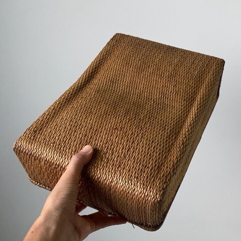 古い 味のある 柳行李 文箱 古道具 アンティーク 古い竹編みの行李 46cm 小ぶりの竹行李 柳行李 スズ竹 網代編み