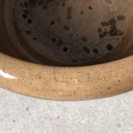 古いこね鉢　小さめメダカ鉢 睡蓮鉢  幅約27cm   アンティークポット　黄瀬戸 古瀬戸 民藝 古民藝