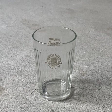 アンカーグラス  3個セット　アサヒビール/リボンシトロン アドバタイジンググラス 昭和初期  高さ10.5cm ほんのりブルーグレー アンティークグラス コップ 完品  ※3点ございます。