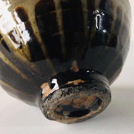 益子焼  飴釉 黒十草(トクサ) お茶碗  抹茶碗 天目茶碗  美品