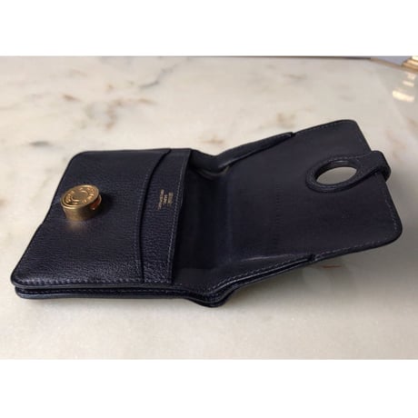 HERMES エルメス  ドゴンコンパクト  コインケース   トゴ   ブラック／ゴールド金具   □A刻印  中古
