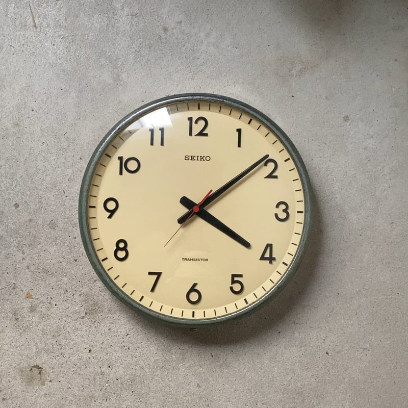 【動作品】70s SEIKO 掛時計 レア 昭和レトロ SEIKO セイコー 70s 学校時計 3針 赤針 トランジスター 昭和期