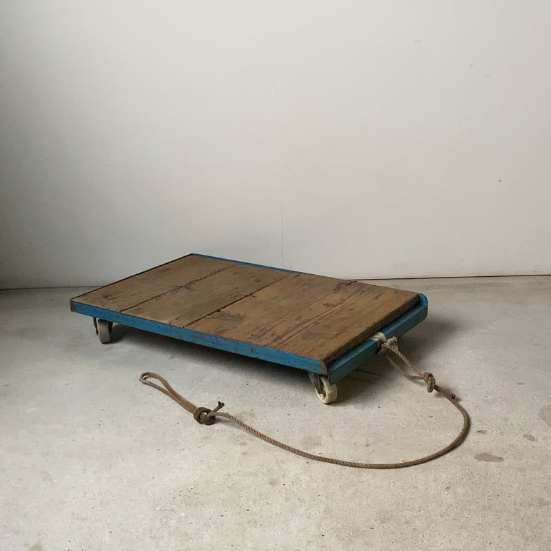 ヴィンテージ トロリー 紐台車 キャスターカート 古い台車 スチール