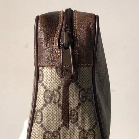 GUCCI グッチ オールドグッチ  GGコーティングキャンバス/レザー  化粧ポーチ セカンドバッグ ヴィンテージ 中古美品