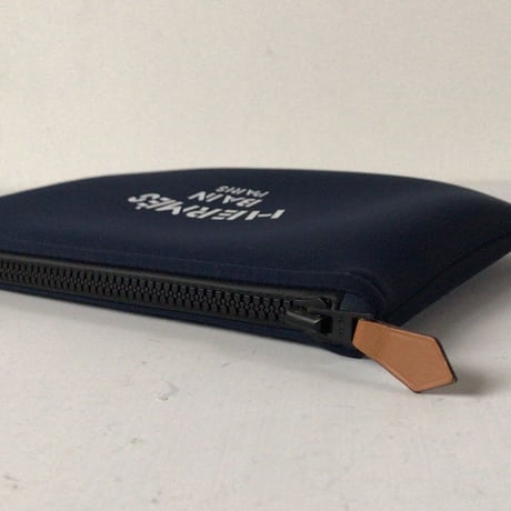 HERMES エルメス ネオバン PM フラットポーチ ネイビー/ブラック金具 ロゴ入りコスメポーチ 化粧ポーチ 小物入れ インバッグ 中古美品