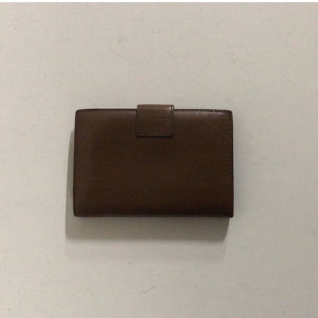 LANVIN ランバン  2つ折りコンパクトガマ口財布 ウォレット  レザー　ブラウン/ゴールド金具  ヴィンテージ オールドランバン