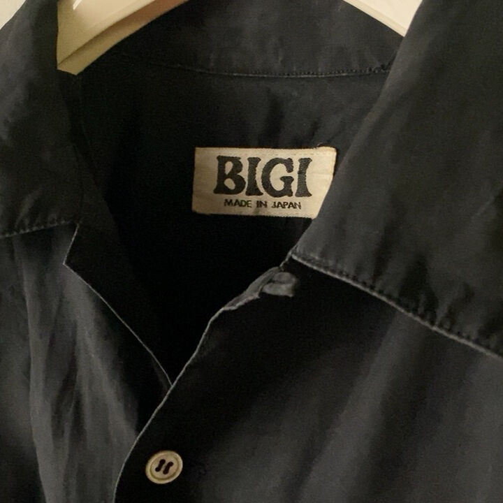 BIGI ビギ 80s オールドビギ レーヨンシャツ ブラック ドロップ BIGI ビギ 80s オールドビギ レーヨンシャツ ブラック ドロップ