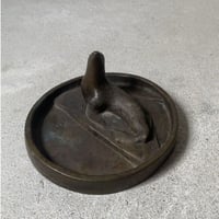 古いブロンズのアザラシモチーフトレイ(トレー) 灰皿   土屋陽三郎コレクション品  ヴィンテージアッシュトレイ  古銅 真鍮 希少品 made in japan