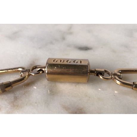GUCCI グッチ    ロゴ入りWキーリング(キーホルダー)ゴールドゴールド ゴールド  中古
