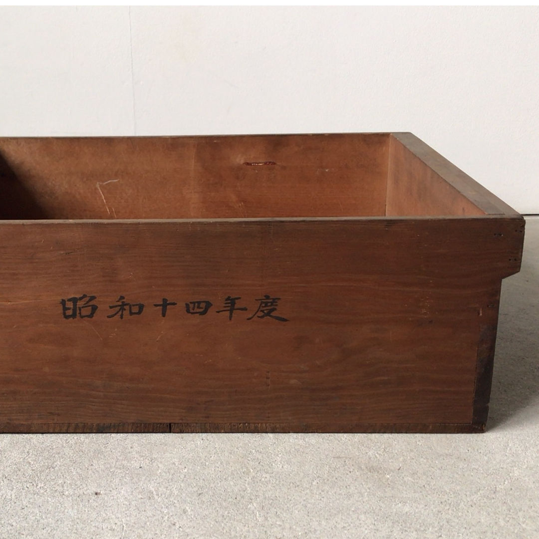 アンティーク木箱 蓋無し 檜無垢材 差物細工 木工 工芸 昭和十四
