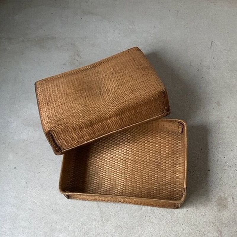 小さめ柳行李 35cm 古い文庫行李 飯行李 平箱 小箱 ヴィンテージ