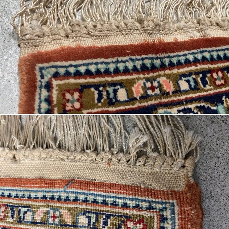 ヴィンテージ ペルシャ絨毯 155×99cm ヴィンテージ ペルシャ絨毯 クム産 オールド手織り絨毯