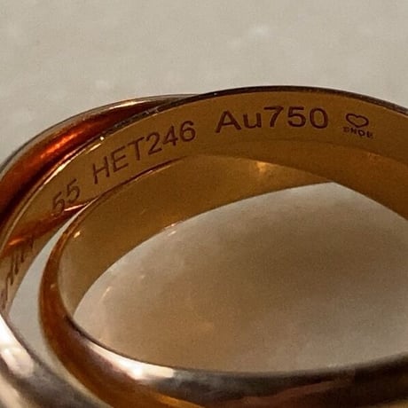 Cartier カルティエ トリニティリング ピンクゴールド単色 約5.8g #55 AU750 K18 PG 付属品フル装備