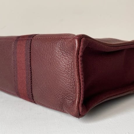 HERMES エルメス フールトゥ PM レザー/キャンバス ボルドー 赤茶 中古美品