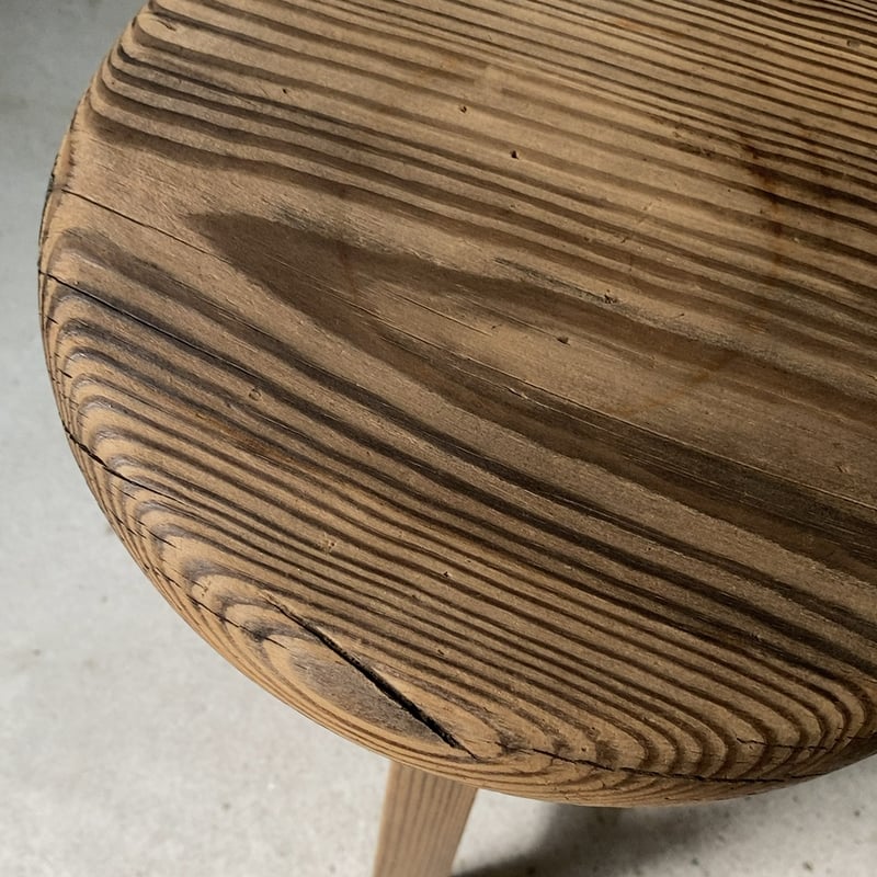 アンティーク丸椅子 木製丸椅子 スツール 松材 無塗装 ナチュラル木肌