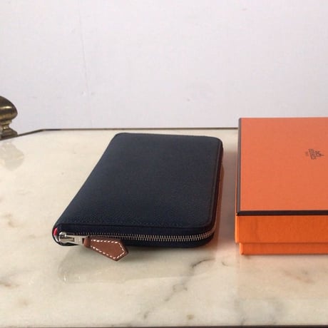 HERMES  エルメス  アザップ シルクインクラシック  ラウンドファスナー ブルーインディゴ  D刻印2019年製