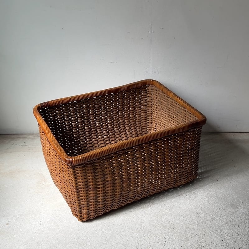 昭和レトロかご　折りたたみ式　ヴィンテージかご 昭和レトロかご 折りたたみ式 ヴィンテージかご 昭和レトロ】折