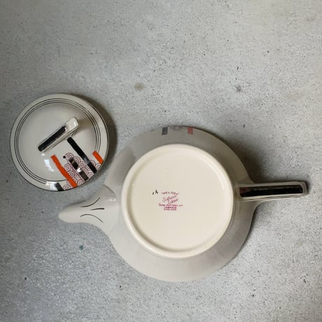 Soho Pottery Ltd  ソーホーポタリー社製 Solian Ware シリーズ イギリスヴィンテージ ティーポット   1930年頃  アンティーク テーブルウェア 茶器 完品範疇