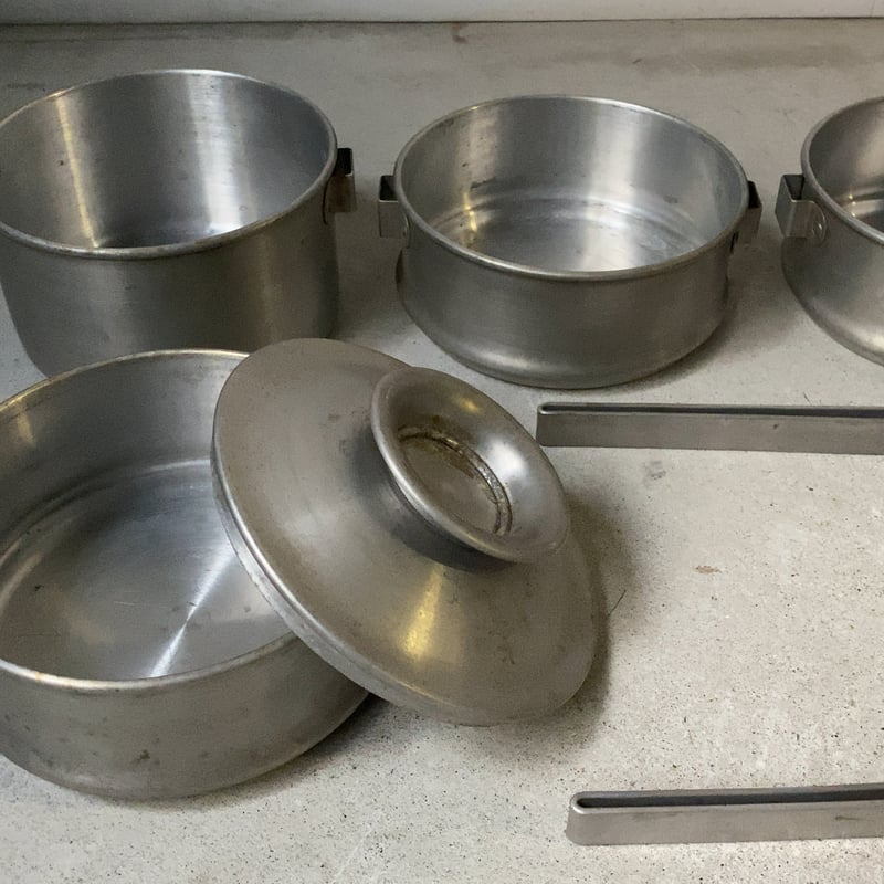 ヴィンテージ アルミ製 4段 容器 鍋 昭和期 入子 4セット 4段重箱