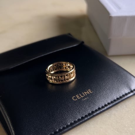 CELINE セリーヌ  マイヨン トリオンフ マルチリング / ゴールドフィニッシュ ブラス  サイズ52 中古極美品