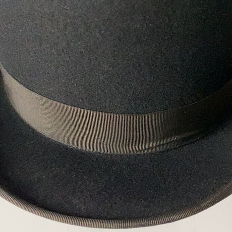 Teikokuhat co  帝国ハット HOKWAN BRAND  ヴィンテージボーラーハット ユニセックス 頭周約58.5cm ブラック  シルクハット 山高帽  紙タグ付きの美品