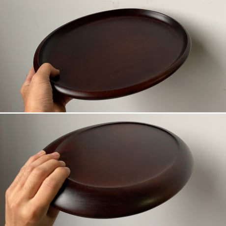 OHNO 大野木工 サンドイッチトレイ3号 幅34cm オーバル型 トレー　楕円盆 くり抜き盆 木工 岩手工芸 中古美品