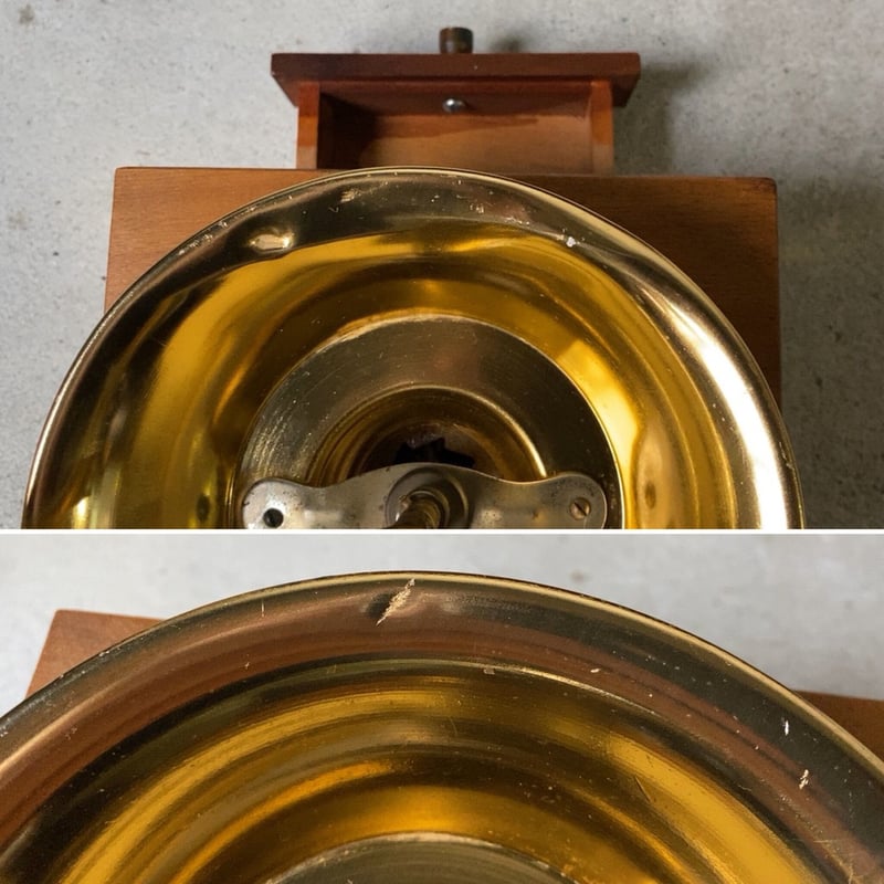 ヴィンテージ コーヒーミル アメリカ製 真鍮スタッズ＋木製無垢材 手動