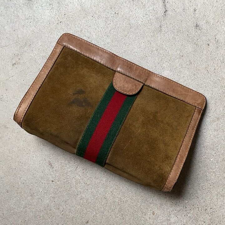 GUCCI オールドグッチ ポーチ シェリーライン スエード/ピグスキン