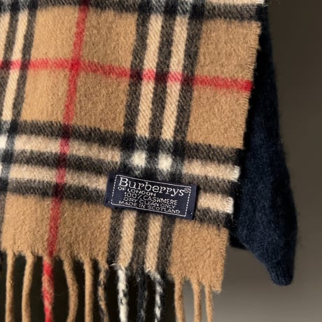 BURBERRYS バーバリーズ  cashmere100% カシミヤ マフラー ベージュノバチェック　70s～80s イギリスヴィンテージ made in Scotland 古着 中古品