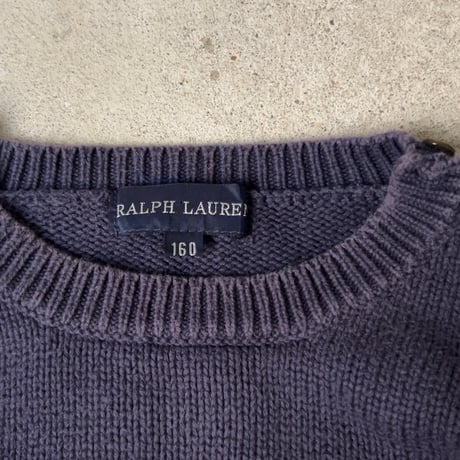 RALPH LAUREN ラルフローレン 星条旗 コットンセーター RLロゴ有り size 160  ヴィンテージ POLO ポロ 中古良品