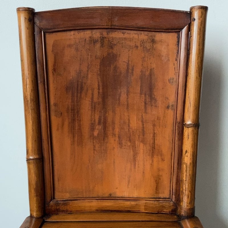 古い竹素材の小さな椅子 アンティークチャイルドハイバックチェア