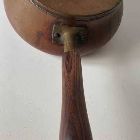 Old COPPER100 HOMEWARE 新光金属 コッパー100 ホームウェア 純銅片手鍋 木製ハンドル 木製摘み 銅鍋 ヴィンテージキッチンツール